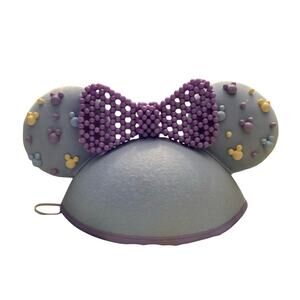 NWT Disney Parks Minnie Mouse Beaded Purple Bow n Blue Yellow Ear Hat